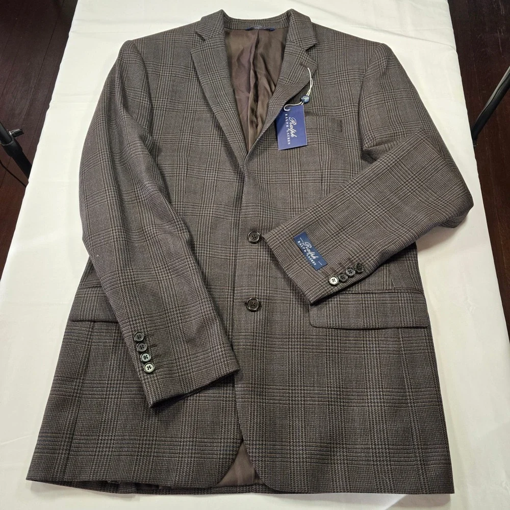NWT Ralph Lauren Wool Glen Plaid Sport‎ Coat Blazer Old Money Men's 40L